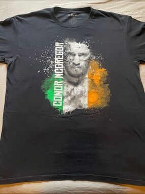 UFC Connor McGregor Graphic Tee - Black with Green & Orange Accents